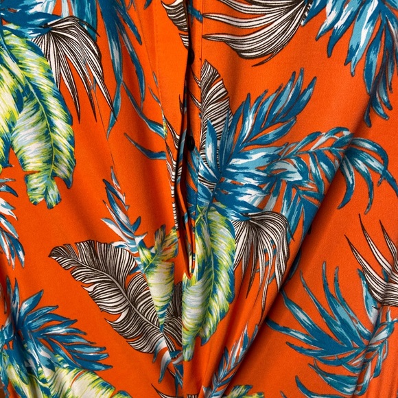 Orange tropical Midi knit dress - Picture 3 of 7